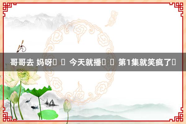 哥哥去 妈呀❗️今天就播❗️第1集就笑疯了❗