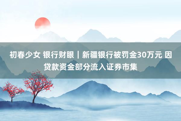 初春少女 银行财眼｜新疆银行被罚金30万元 因贷款资金部分流入证券市集