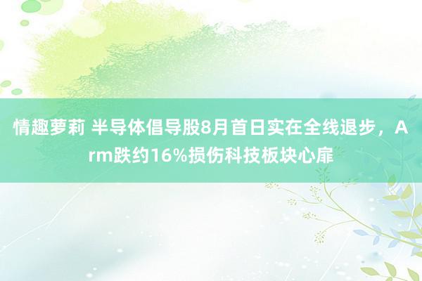 情趣萝莉 半导体倡导股8月首日实在全线退步，Arm跌约16%损伤科技板块心扉