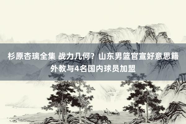 杉原杏璃全集 战力几何？山东男篮官宣好意思籍外教与4名国内球员加盟