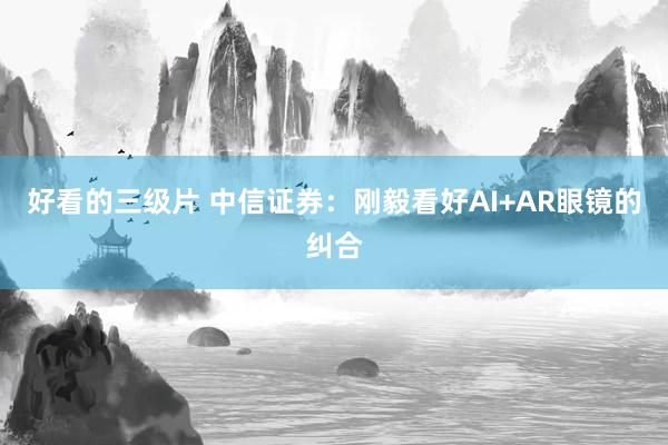 好看的三级片 中信证券：刚毅看好AI+AR眼镜的纠合